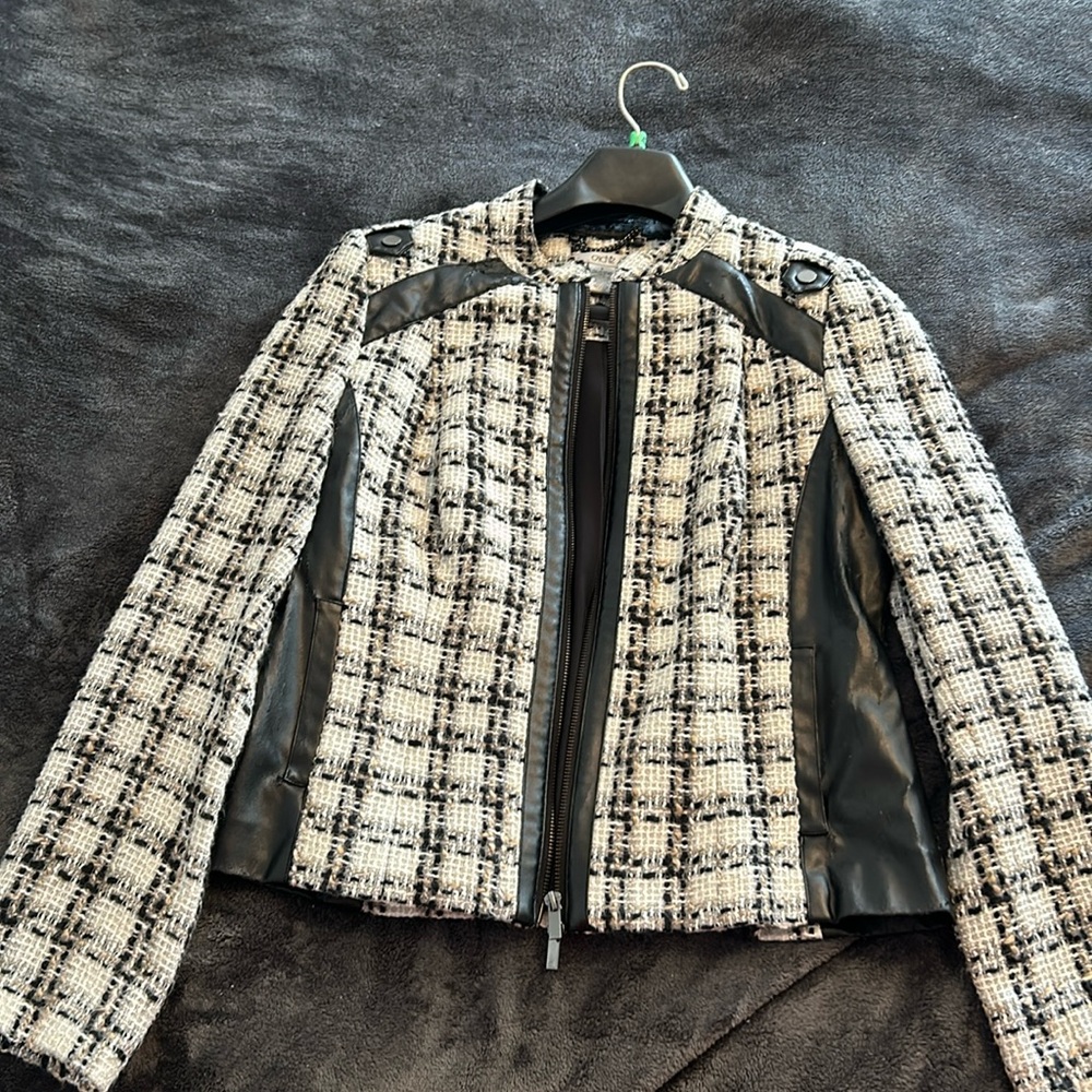Tweed Leather Jacket
